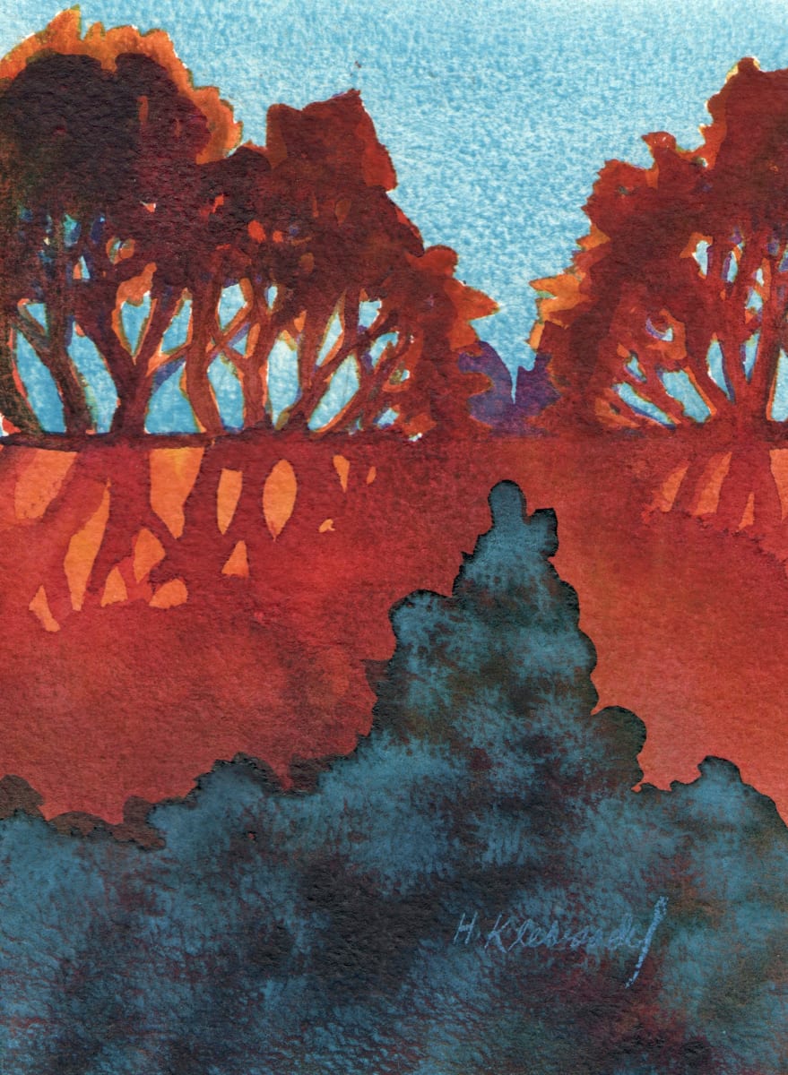 Reflection I an original watercolor by Helen R Klebesadel 