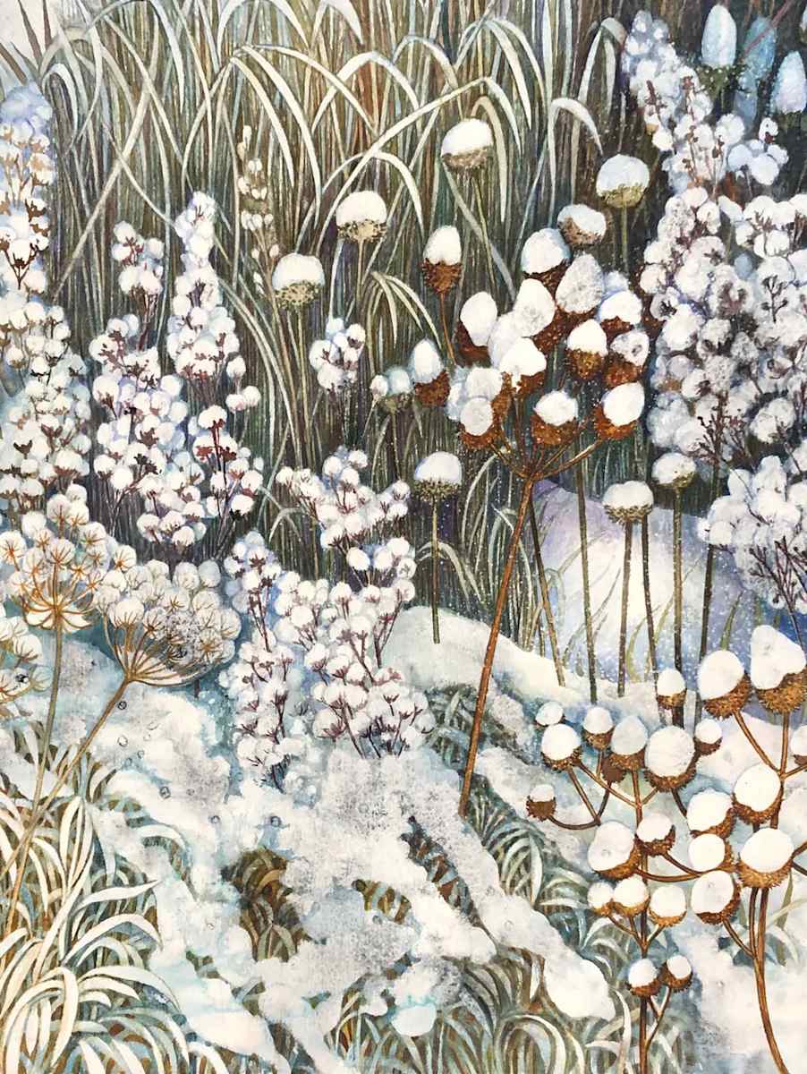 Greeting Card - Winter Prairie II (detail) by Helen R Klebesadel 