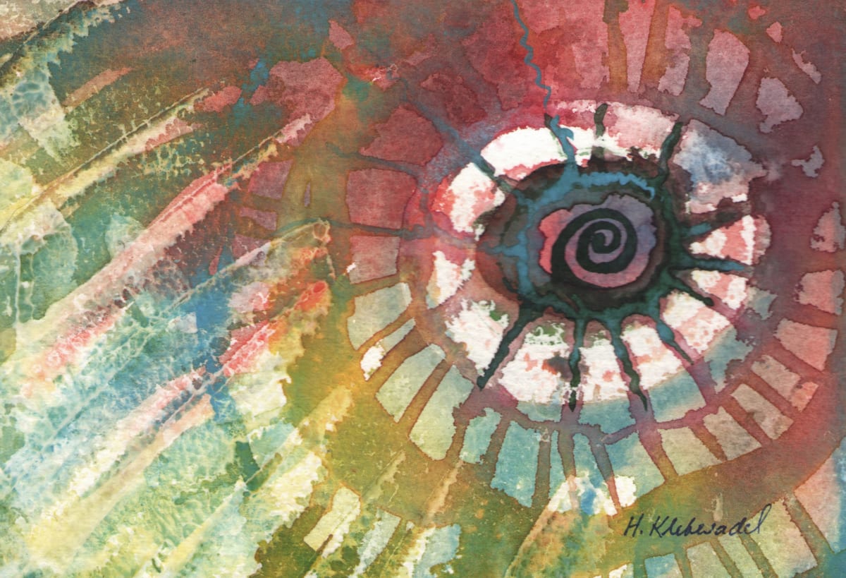 Abstract Spiral an original watercolor by Helen R Klebesadel 