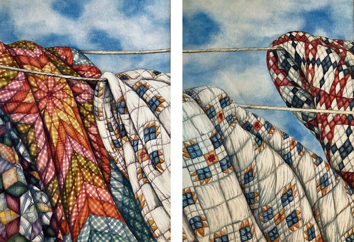 Timeline:  Comforters Diptych an original watercolor 