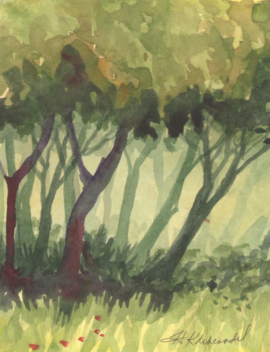 Woods III an original watercolor by Helen R Klebesadel 