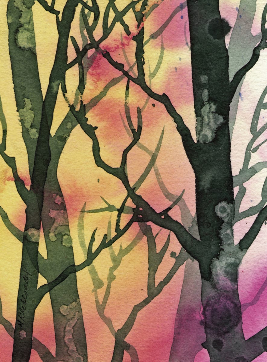 Woods I an original watercolor by Helen R Klebesadel 