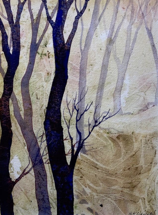 Into the Woods an original watercolor 