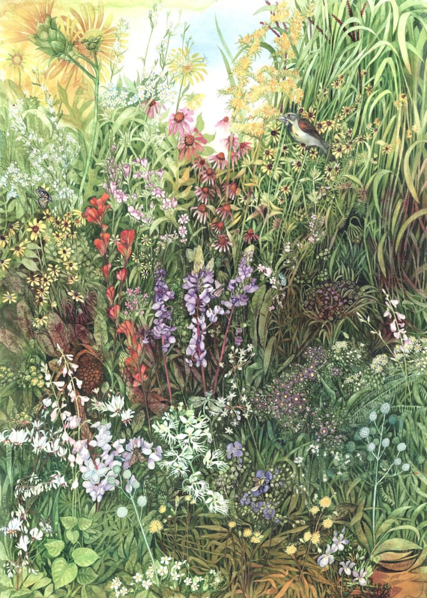 Disappearing Prairie I Edition 2 is a limited edition giclee print of an original watercolor (28x20) by Helen R Klebesadel 