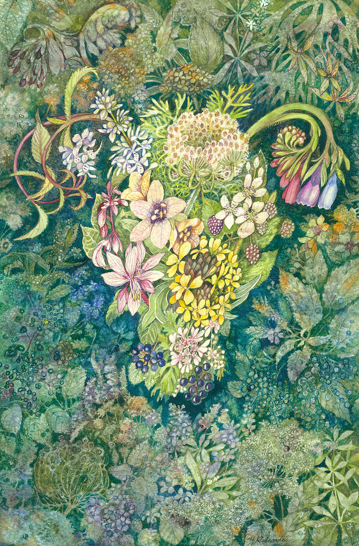 Natural Healing is a limited edition gicleé print of an original watercolor by Helen R Klebesadel 