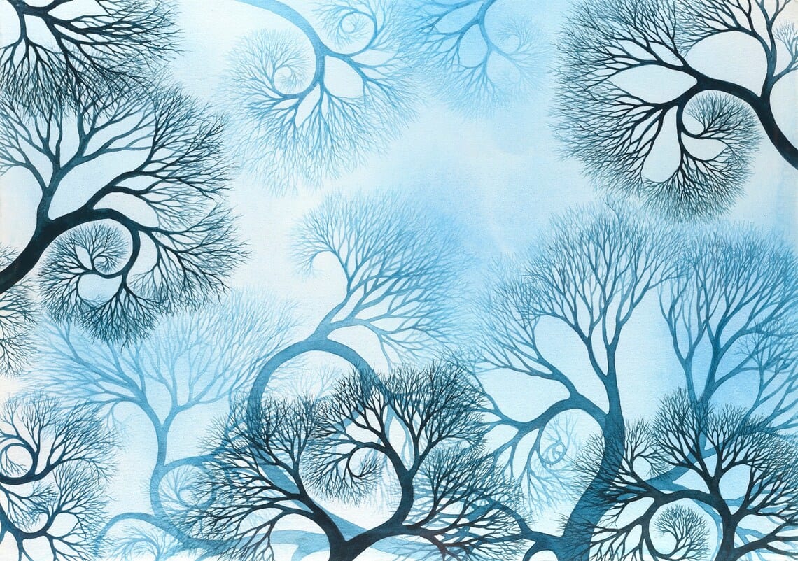 Everything is Connected Edition 1 a limited edition giclee print of an original watercolor (15x20) by Helen R Klebesadel 