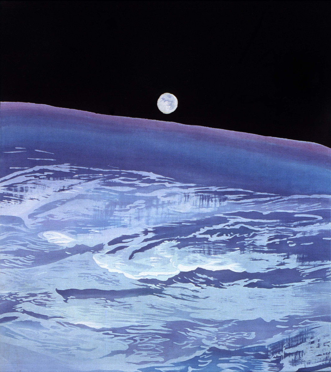 Pacific Full Moon by Mary Edna Fraser 