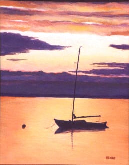 Sailboat Sunset by Robert Henne 
