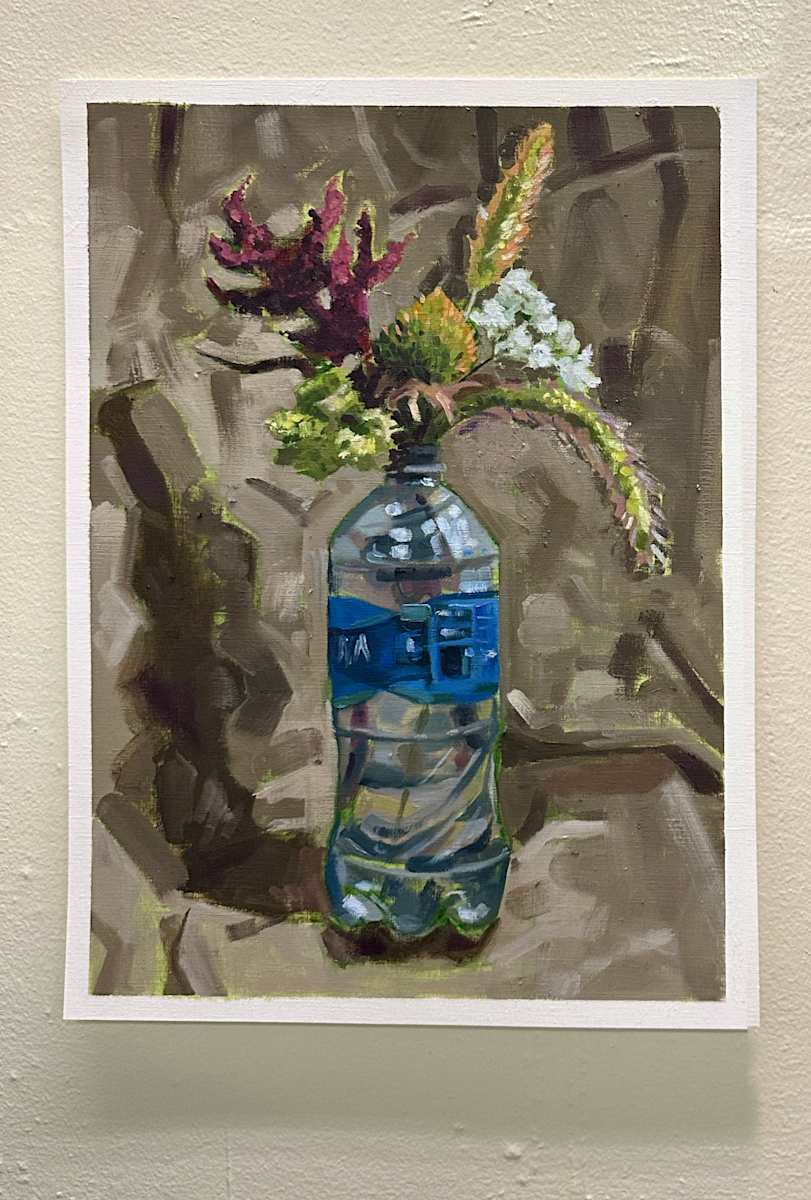 Flower Study with a Water Bottle by Abigail Malek, Image 1.