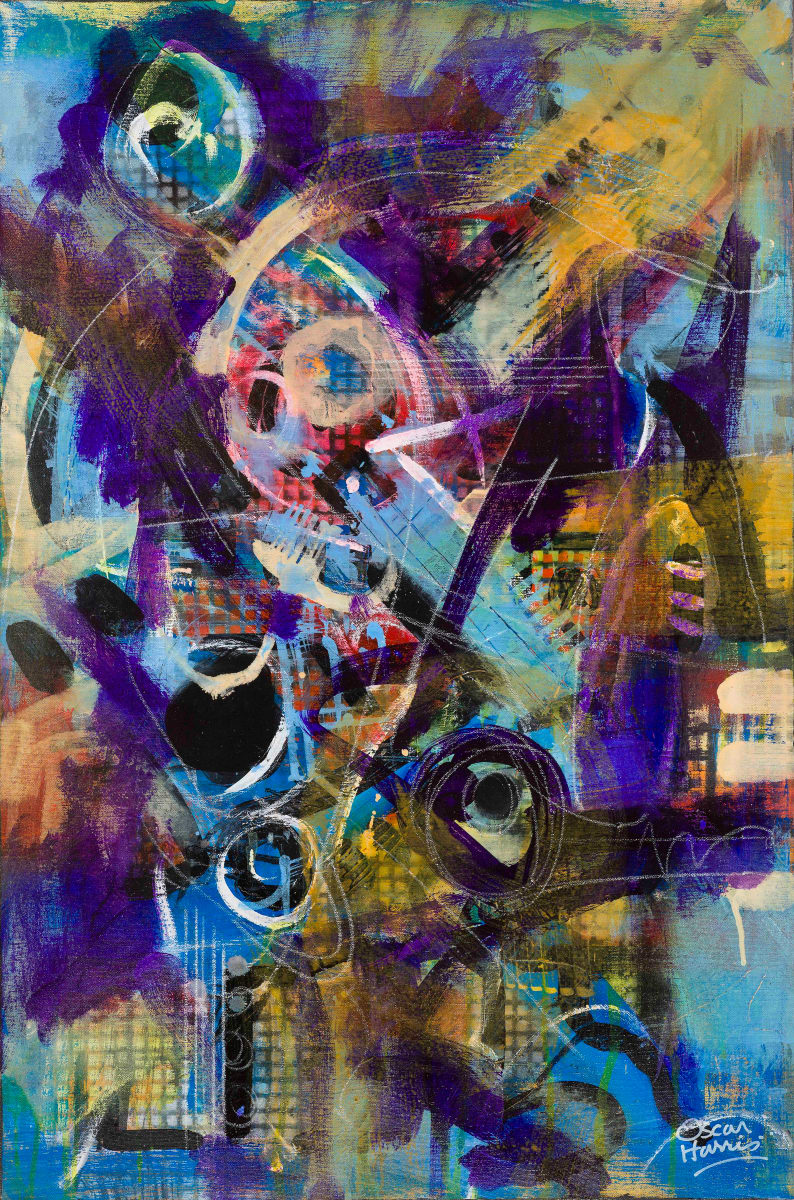Blue Abstraction-original study by Oscar Harris 