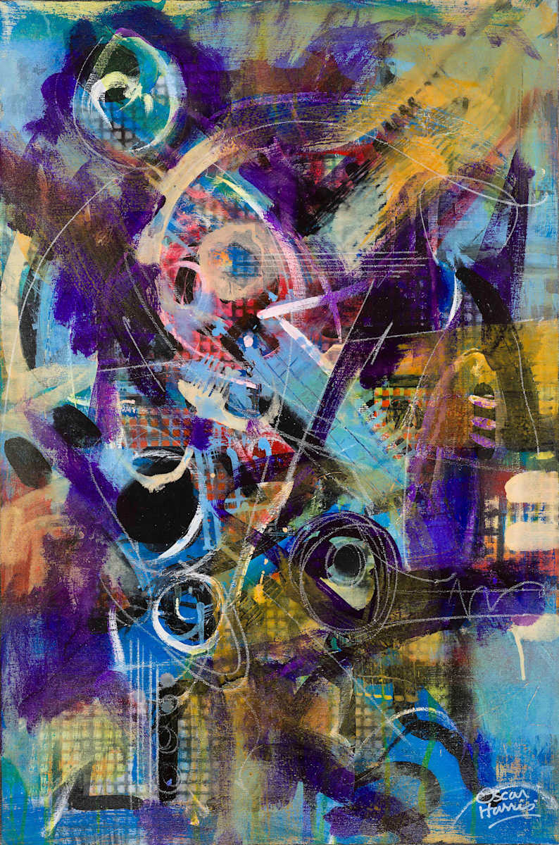 Blue Abstraction-original study by Oscar Harris, Image 2.