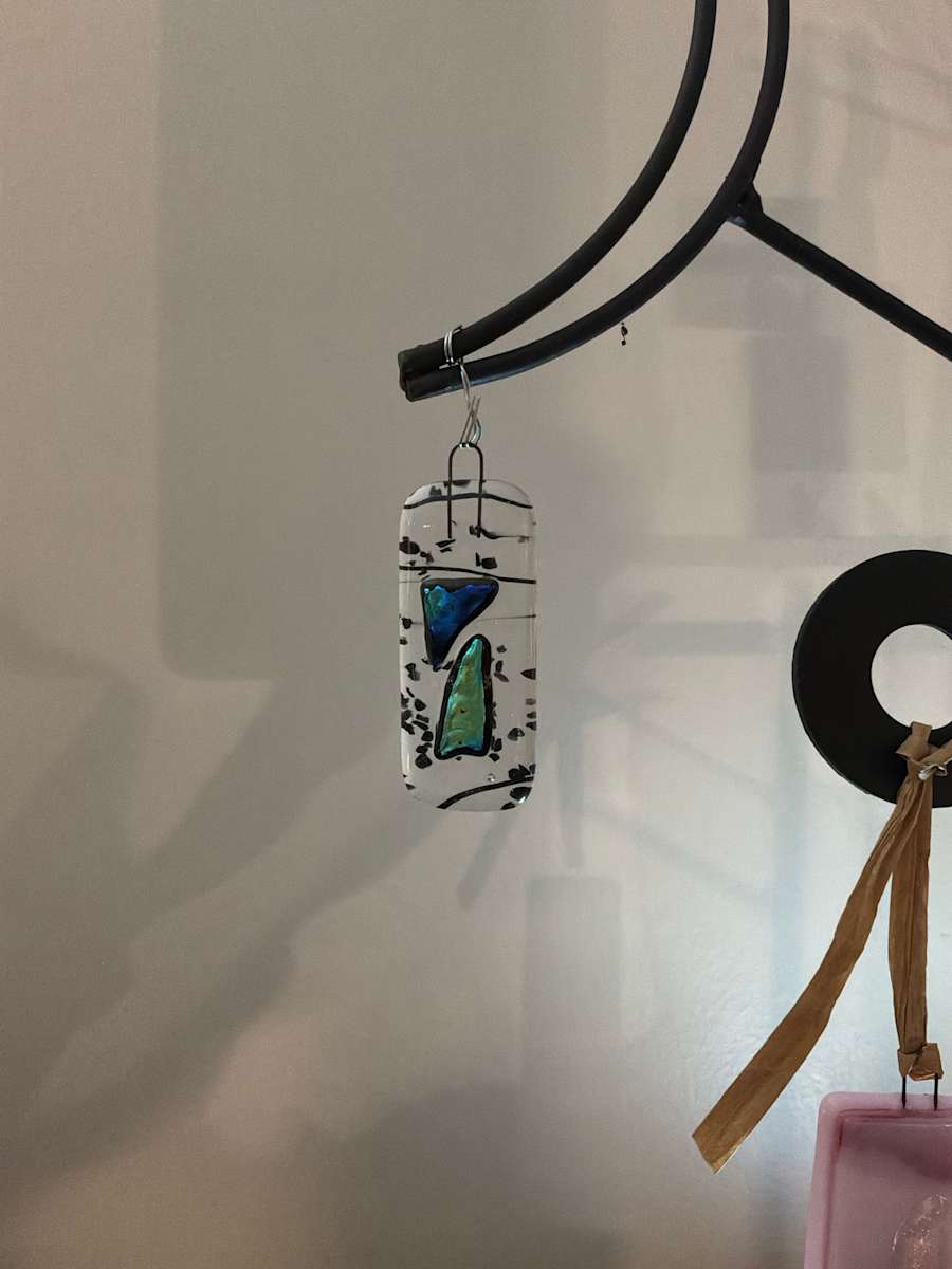 Dichroic on Black Confetti Ornament #1 by Candice Treat Murphy, Image 1.