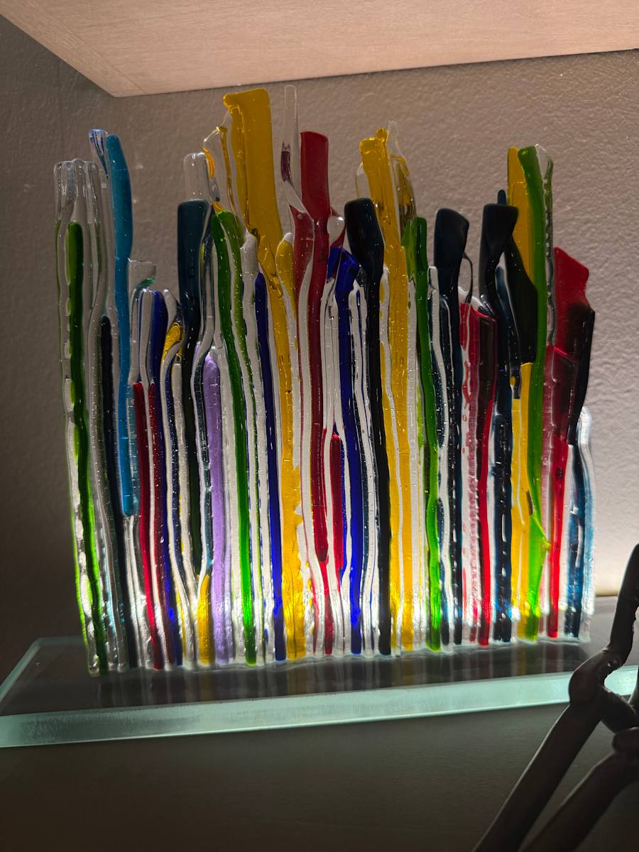 Rainbow On Edge Strip Sculpture  I on Custom Stand by Candice Treat Murphy, Image 2.
