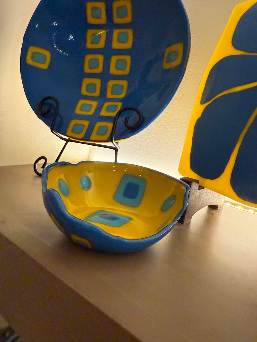 Egyptian Blue & Marigold Spoon Rest by Candice Treat Murphy, Image 1.