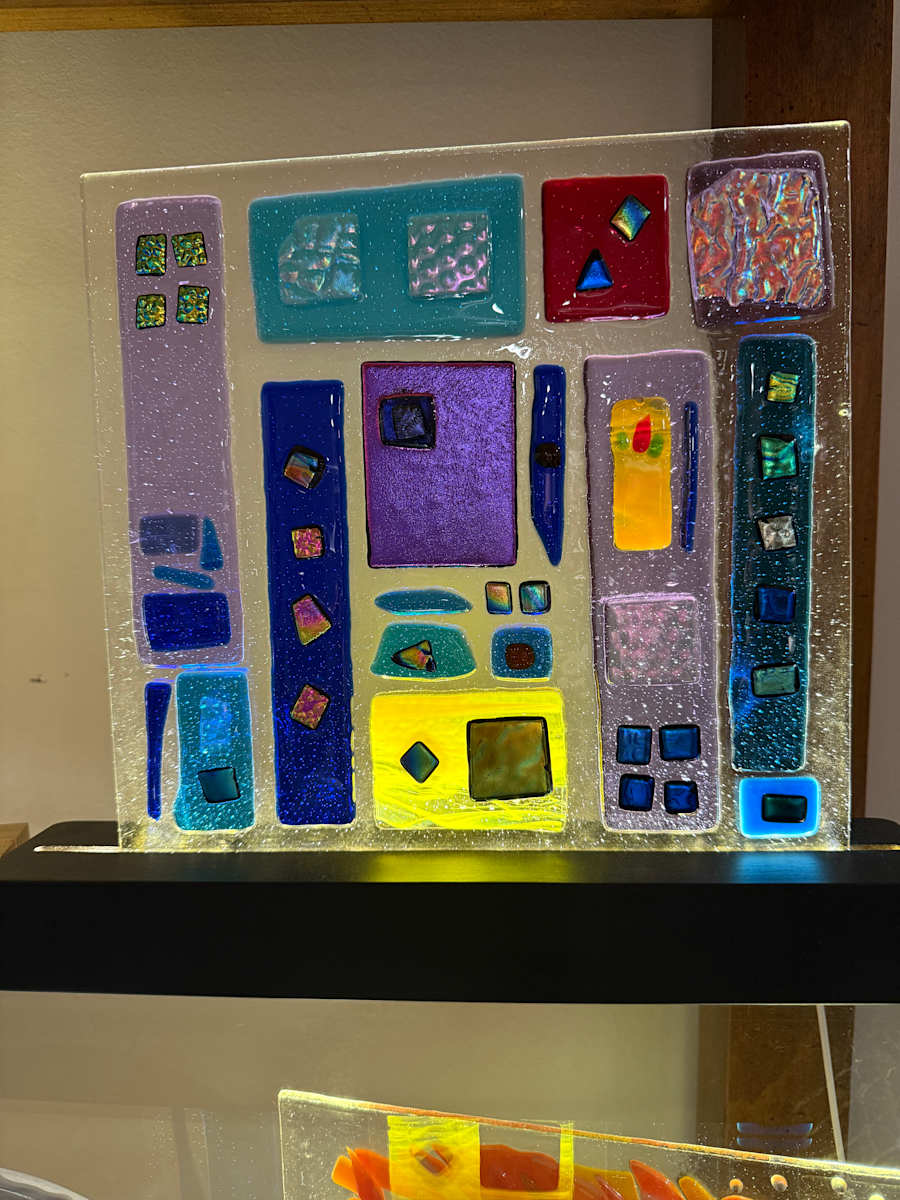 Clear with Dichroic and Iridescent Blocks and Dots by Candice Treat Murphy, Image 1.
