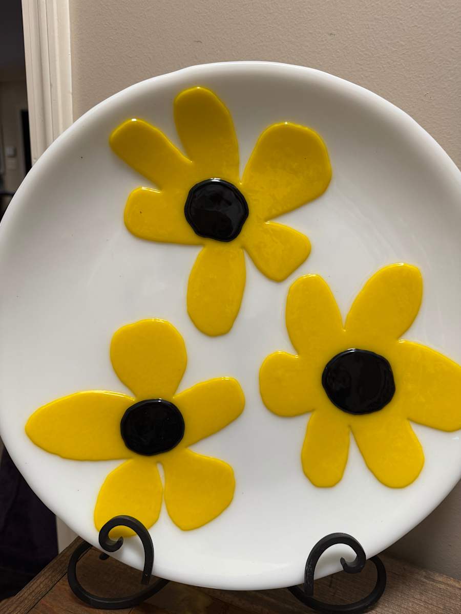 Yellow Daisies Bowl on White by Candice Treat Murphy, Image 1.