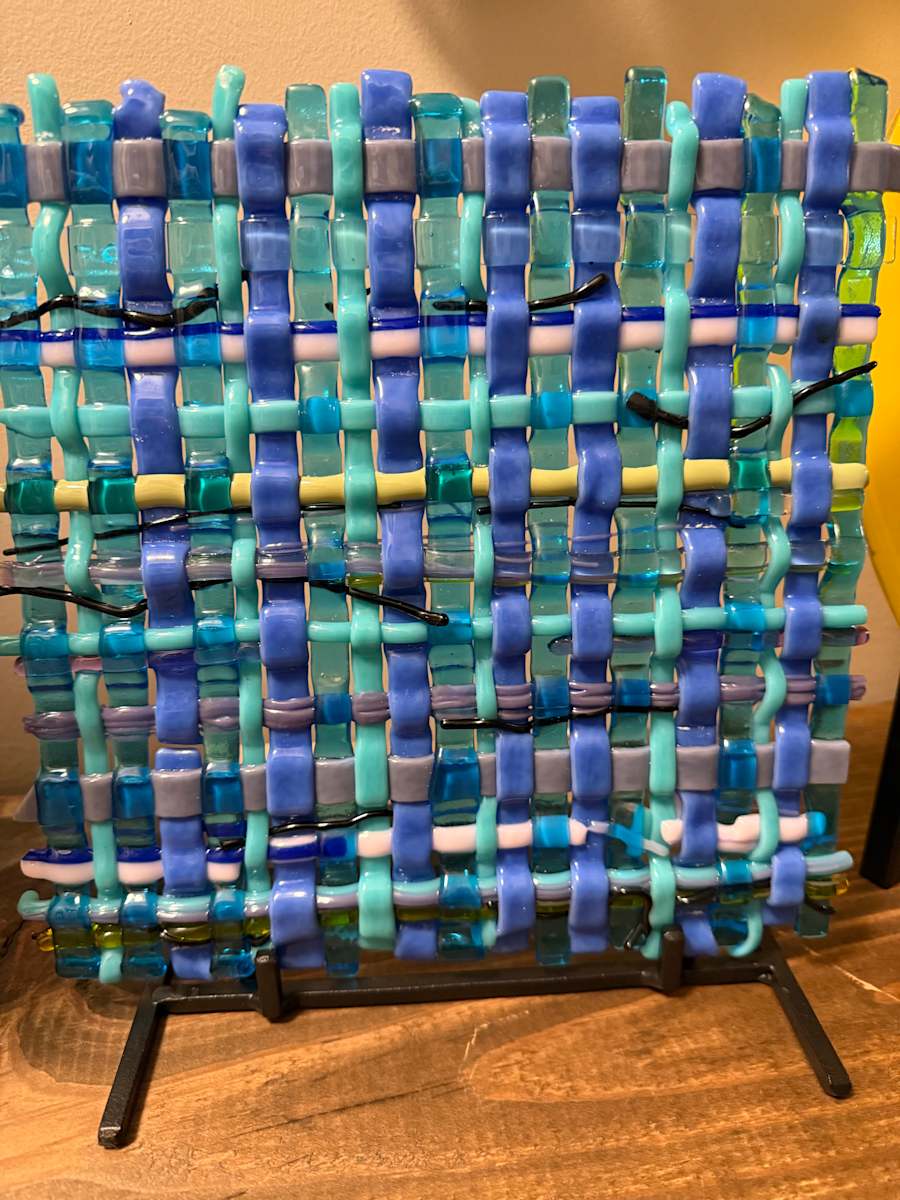 Woven Blues Greys and Turquoise by Candice Treat Murphy, Image 1.