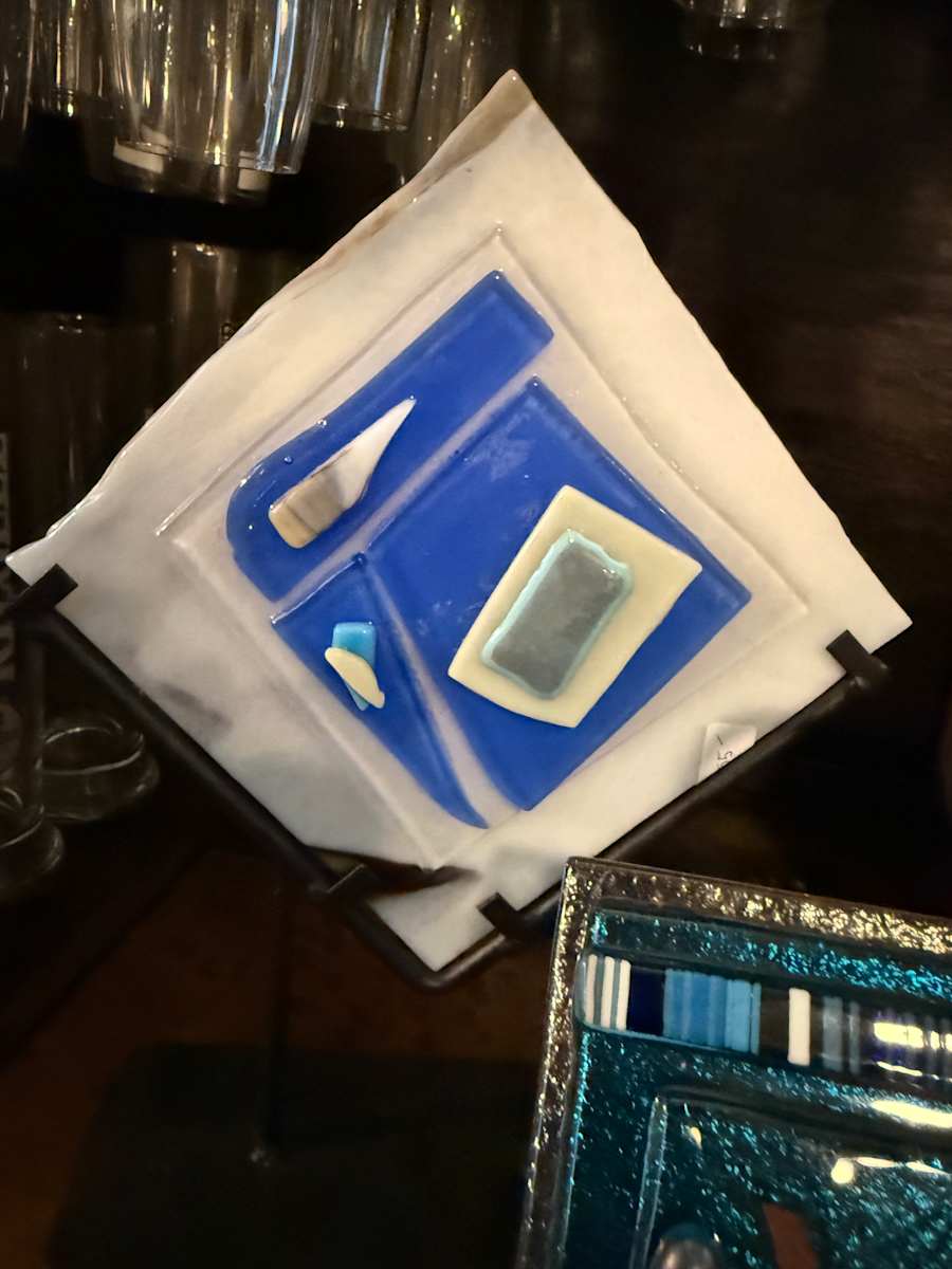 White Blue and Grey Abstract by Candice Treat Murphy, Image 1.