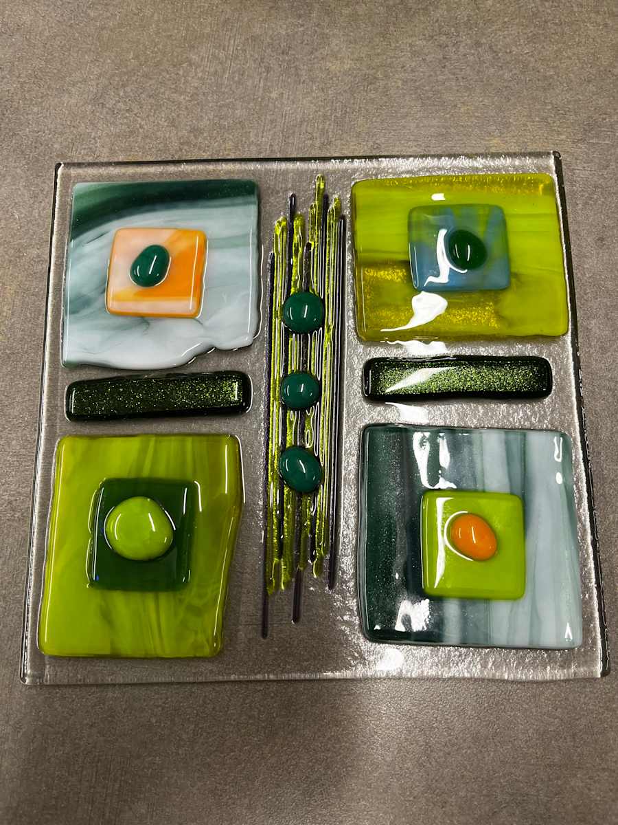 Green Squares Stringers and Dots by Candice Treat Murphy, Image 2.