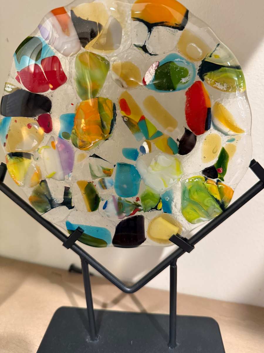 Multi Color Pebbles on Clear Circle by Candice Treat Murphy, Image 1.
