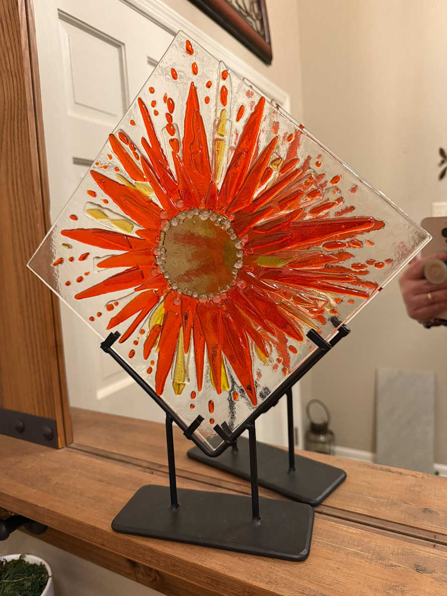 Orange, Gold, and Dichroic Sunburst by Candice Treat Murphy, Image 1.