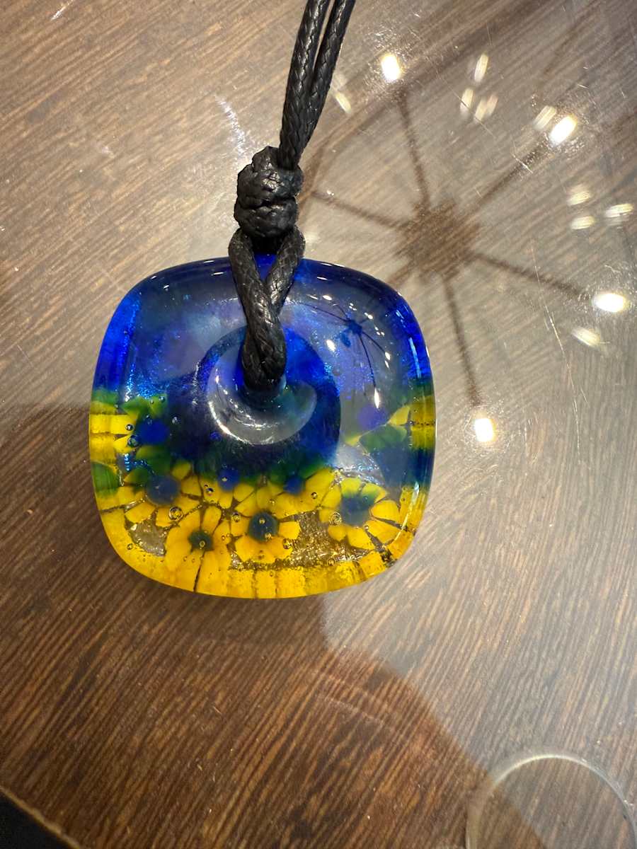 Ukraine Sunflower Necklace Square #6 by Candice Treat Murphy, Image 3.