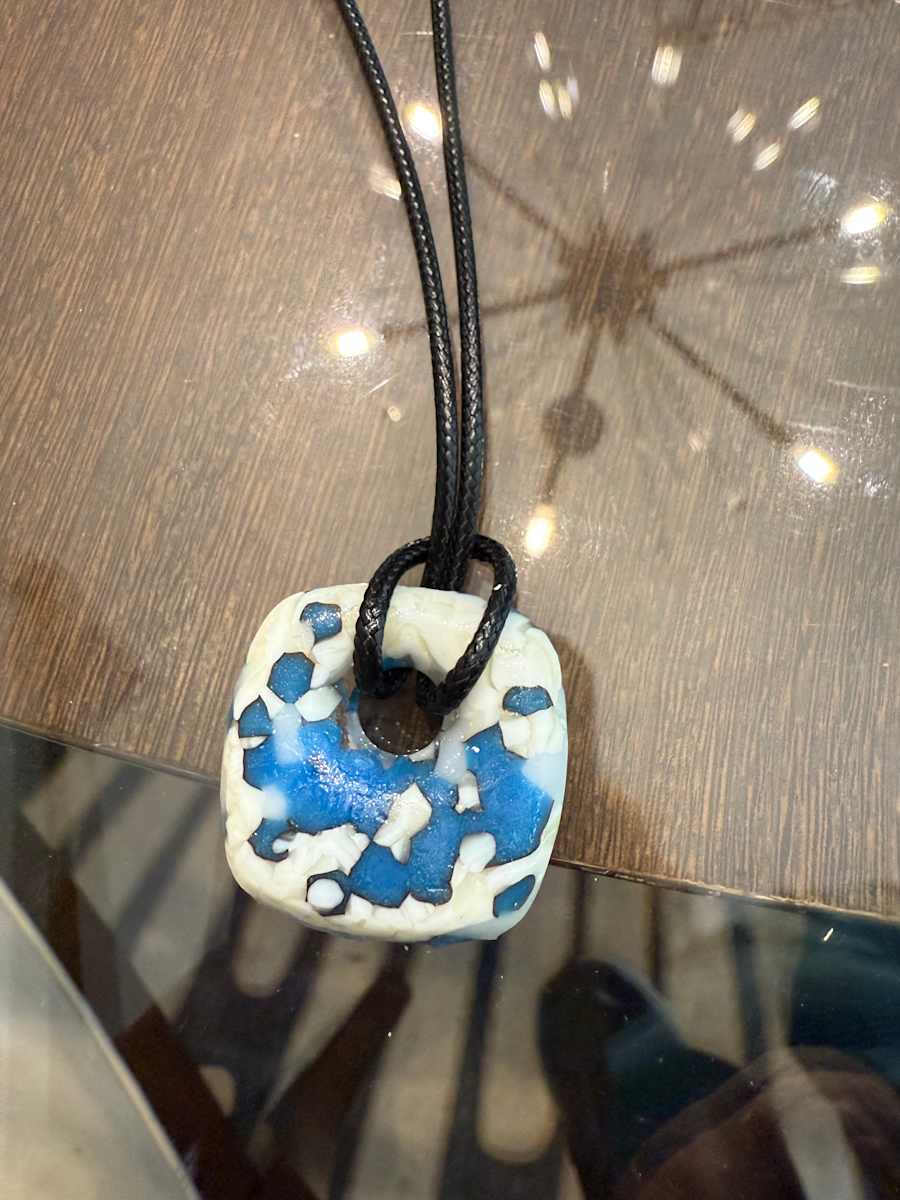 Egyptian Blue and Vanilla Necklace #6 by Candice Treat Murphy, Image 3.