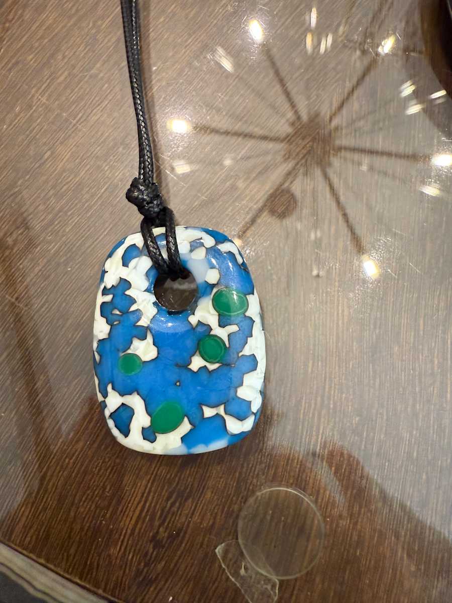 Egyptian Blue and Vanilla Necklace #5 by Candice Treat Murphy, Image 3.