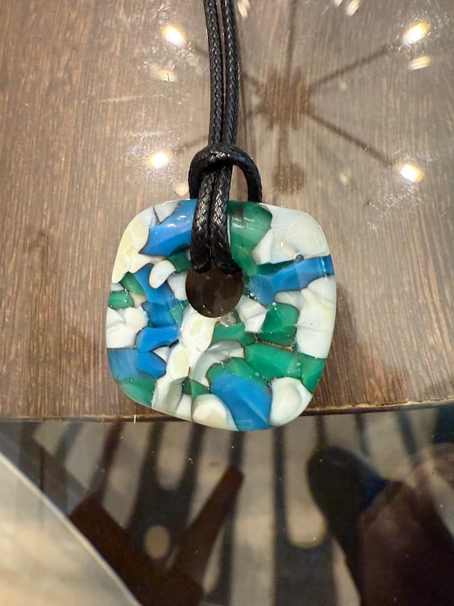 Egyptian Blue and Vanilla Necklace #1 by Candice Treat Murphy, Image 3.