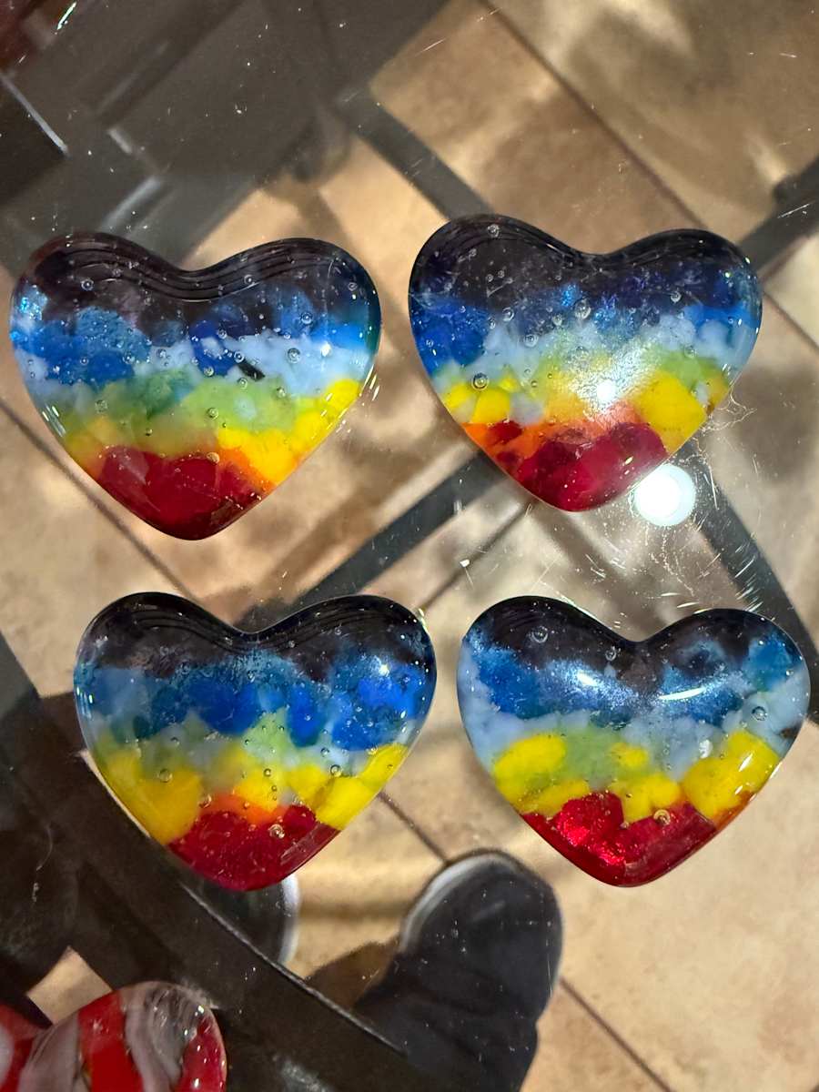 1.5” Tiny Pocket Heart Dark Rainbow #3 by Candice Treat Murphy, Image 1.