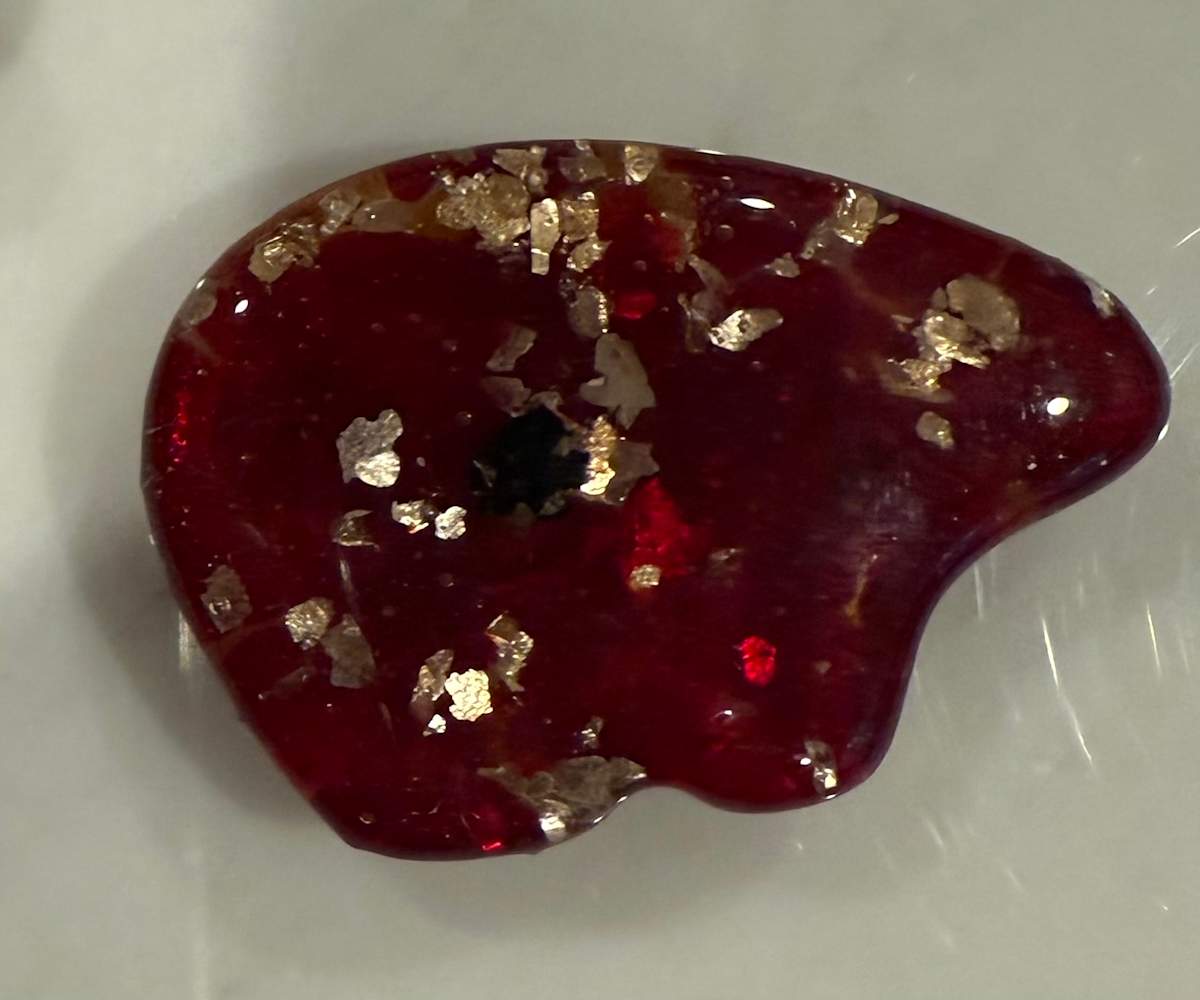 Gold Flaked Red Striker Pocket Bear 1 by Candice Treat Murphy, Image 5.