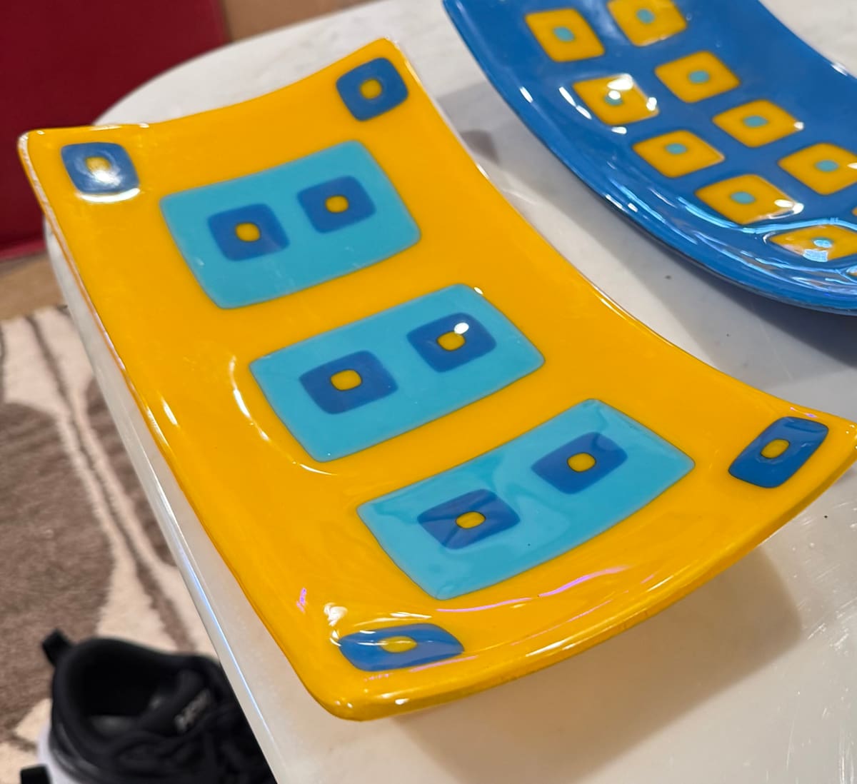 Yellow, Turquoise, & Egyptian Blue Sushi Tray by Candice Treat Murphy, Image 5.