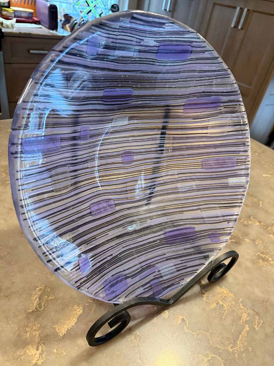 Neo Lavender and Purple Stringer Bubble  Bowl by Candice Treat Murphy, Image 6.