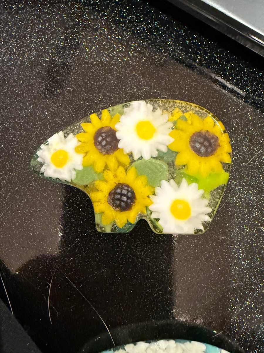 Daisies and Sunflowers Pocket Bear by Candice Treat Murphy, Image 1.