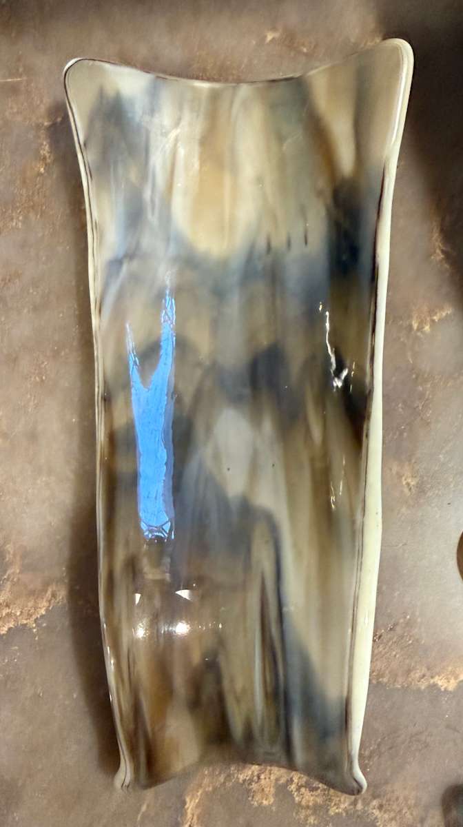 Modern Large Spoon Rest #2 (Browns and Vanilla) by Candice Treat Murphy, Image 5.