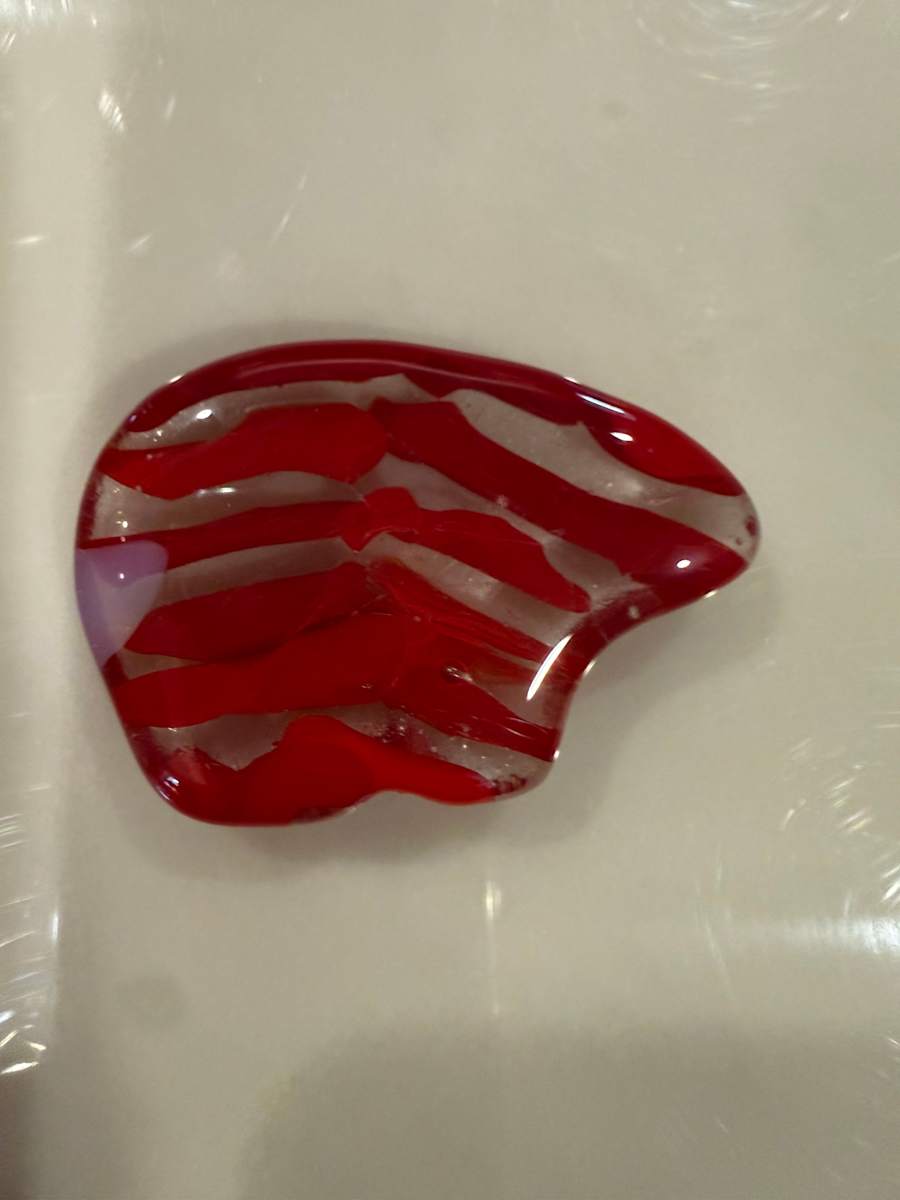 Red Striped Pocket Bear #1 by Candice Treat Murphy, Image 3.