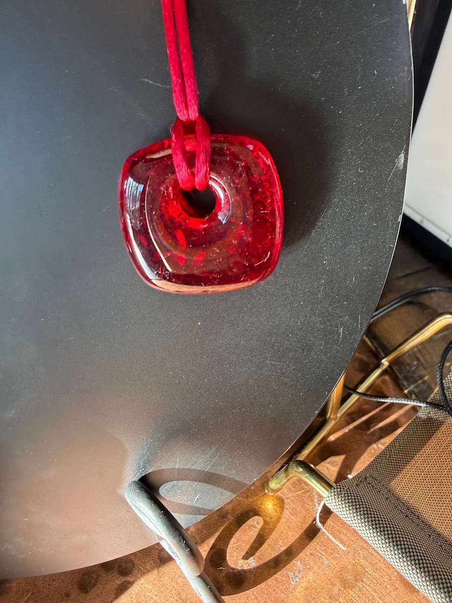 Striker Red Necklace Square #1 by Candice Treat Murphy, Image 3.