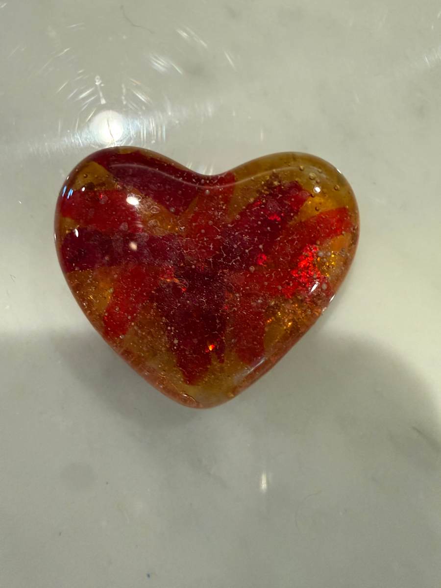 Qty 10 1.5” Tiny Pocket Heart Sunburst, Red Striker, and Gold Leaf #1-10 by Candice Treat Murphy, Image 6.