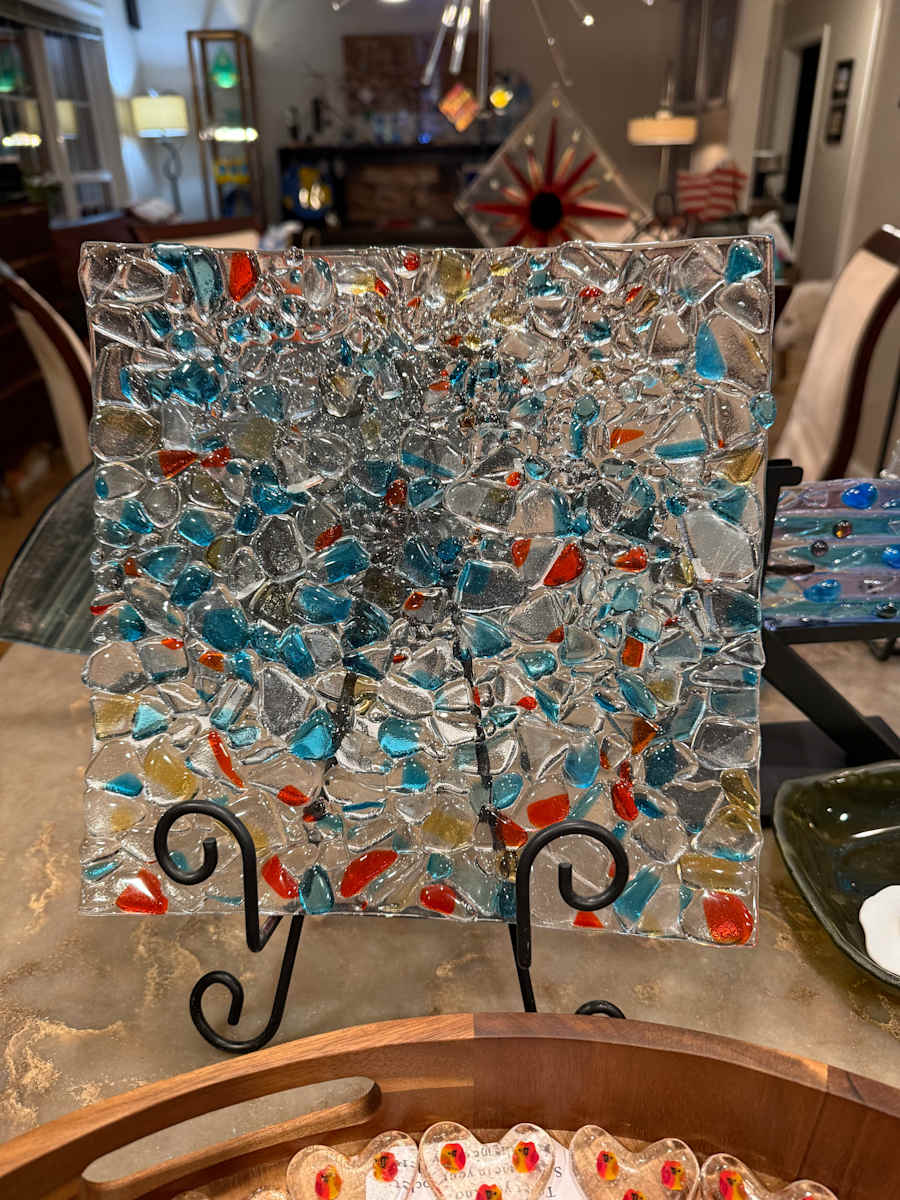 Color Icy Rocks Glass Square Tray by Candice Treat Murphy, Image 2.