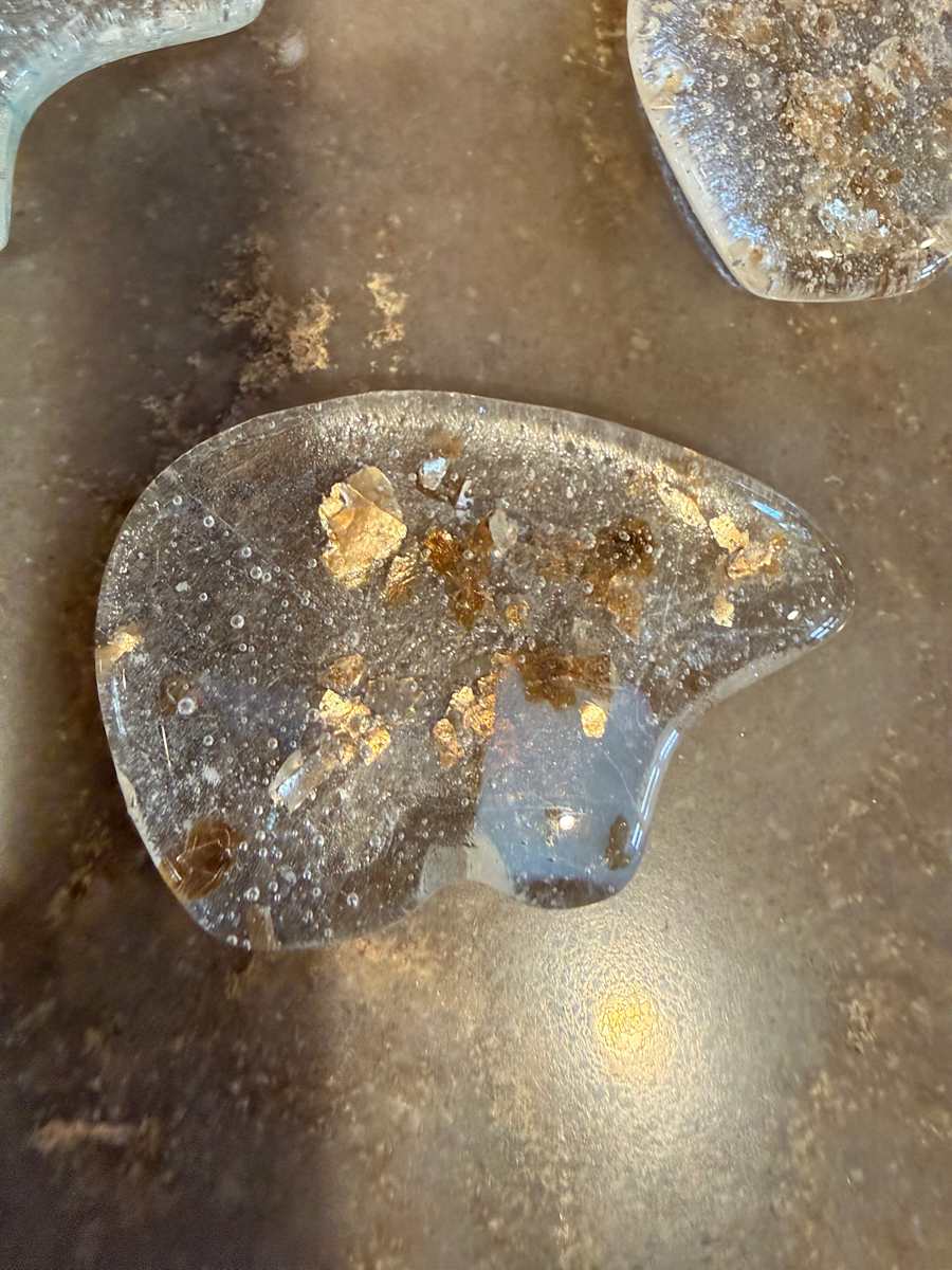 Clear Iridescent Bear with Gold Flakes #2 by Candice Treat Murphy, Image 1.