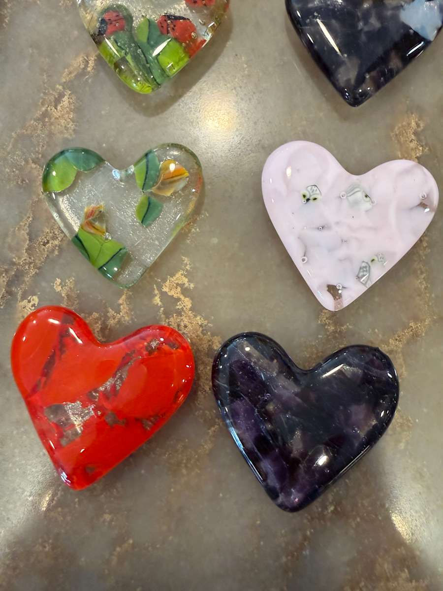 2" Tulips and Leaves in Clear Pocket Heart #3 by Candice Treat Murphy, Image 2.