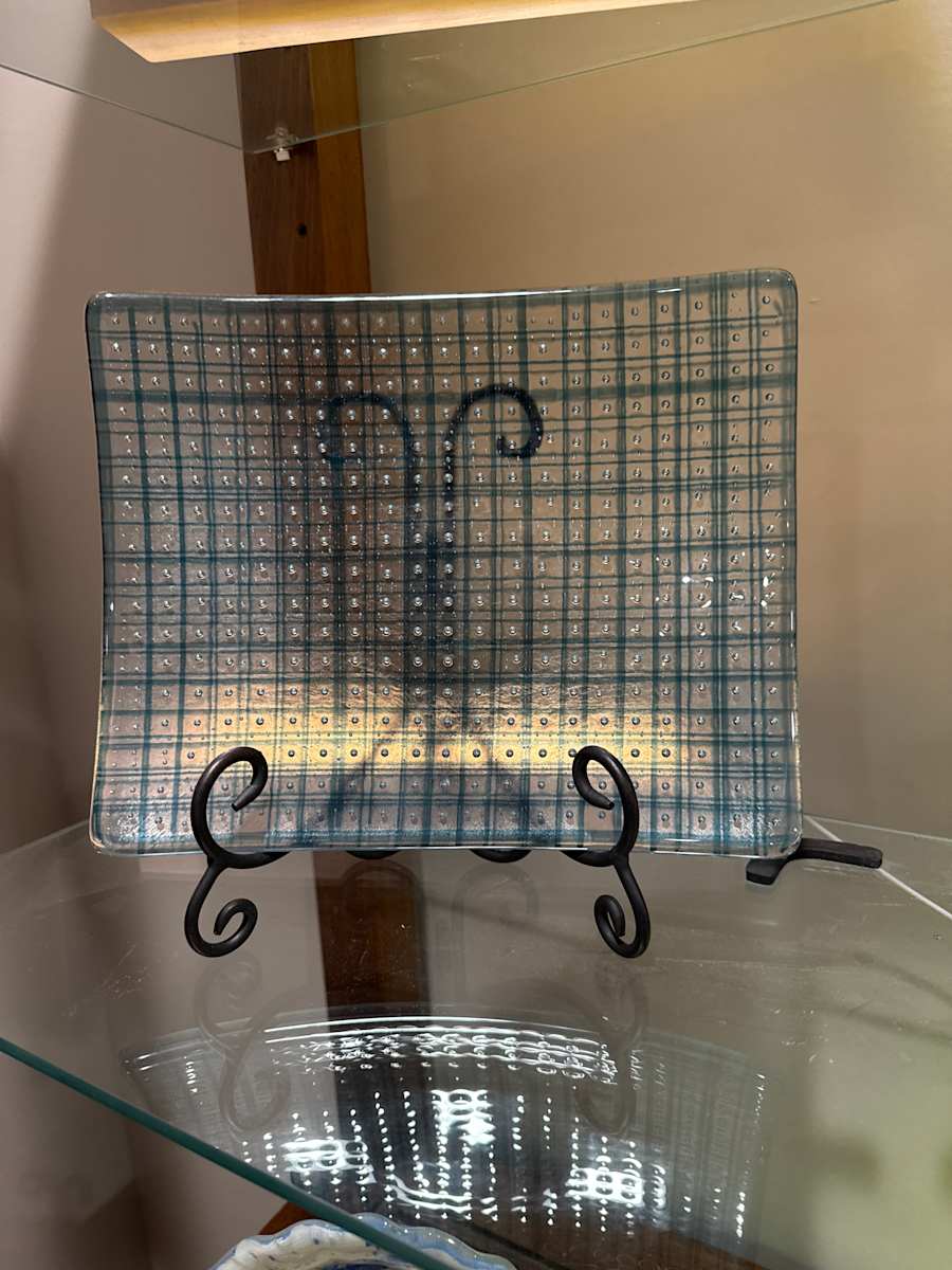 Turquoise String Trapped Bubbles Sushi Tray by Candice Treat Murphy, Image 2.