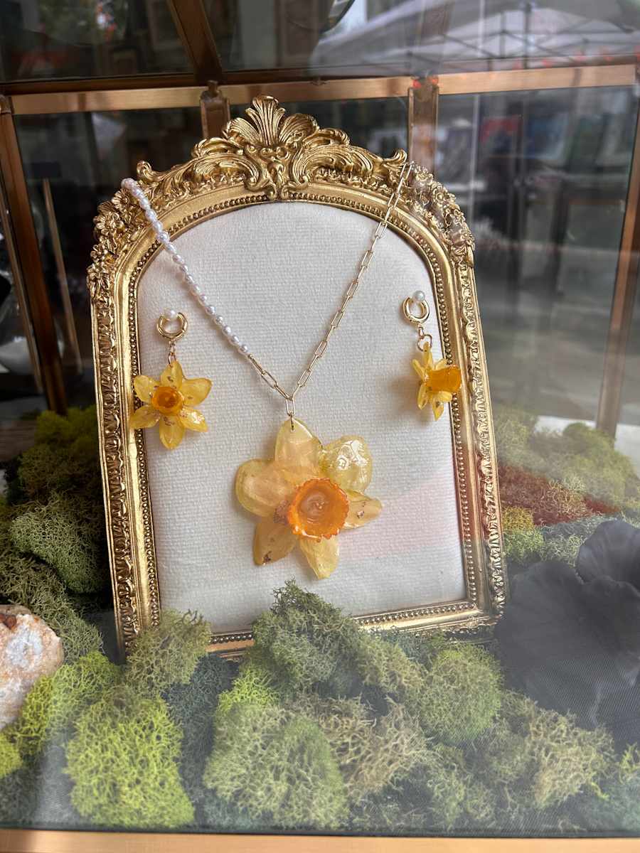 Daffodil Necklace & Earring Set by Breanna Cole, Image 1.