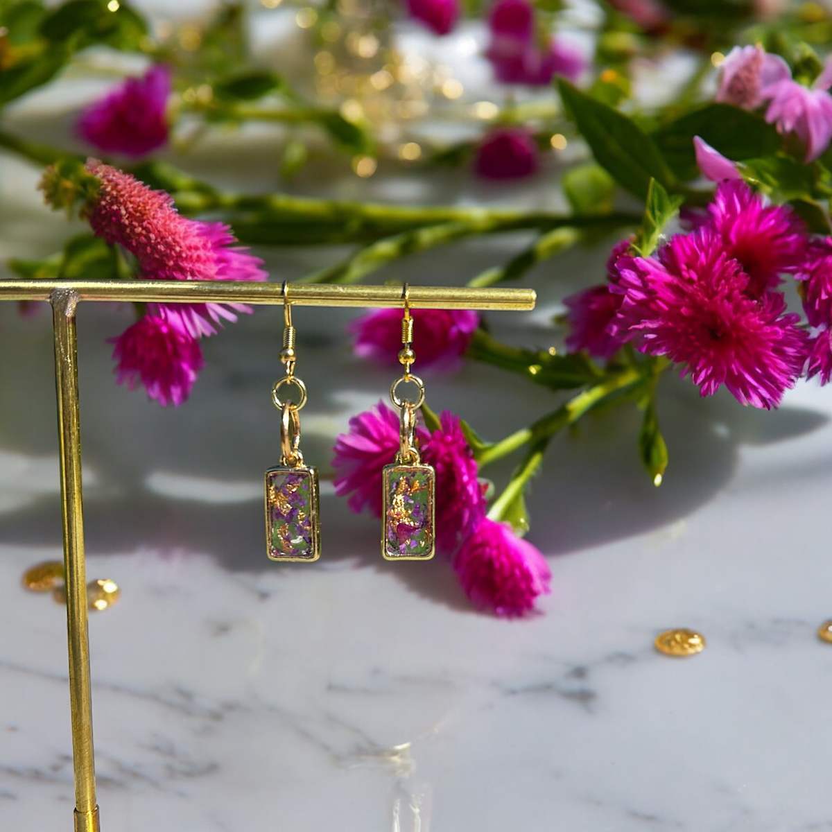 Resin Drop Earrings (Small) by Breanna Cole, Image 1.