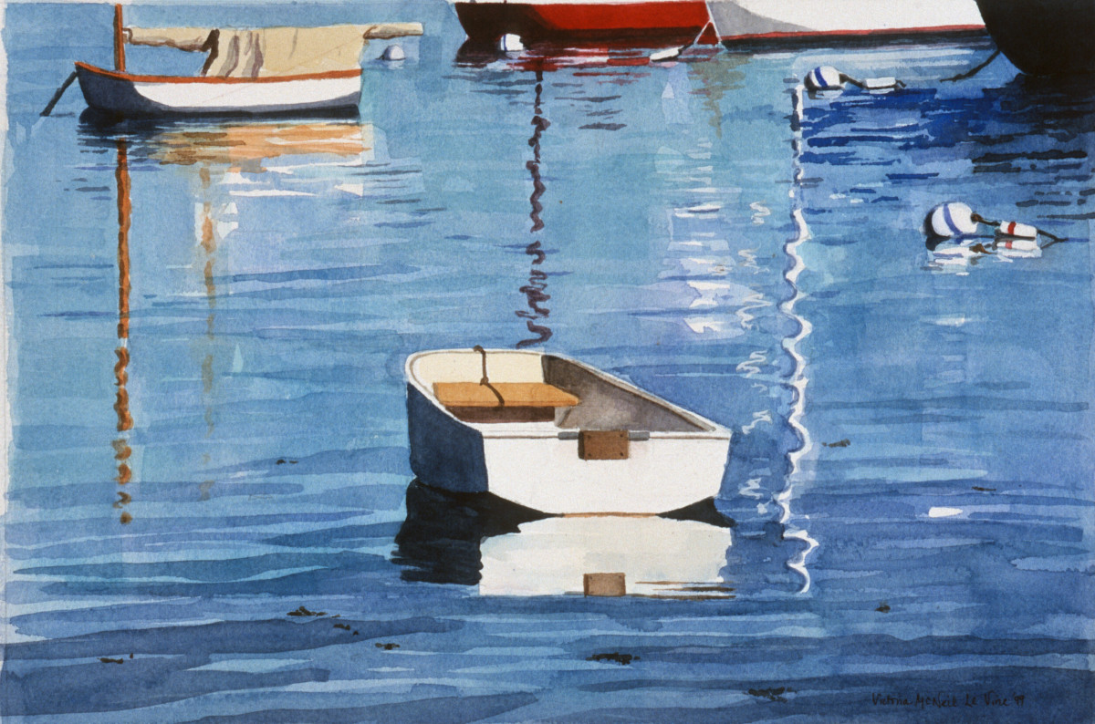 Harbor Dinghies by Victoria M  Le  Vine 