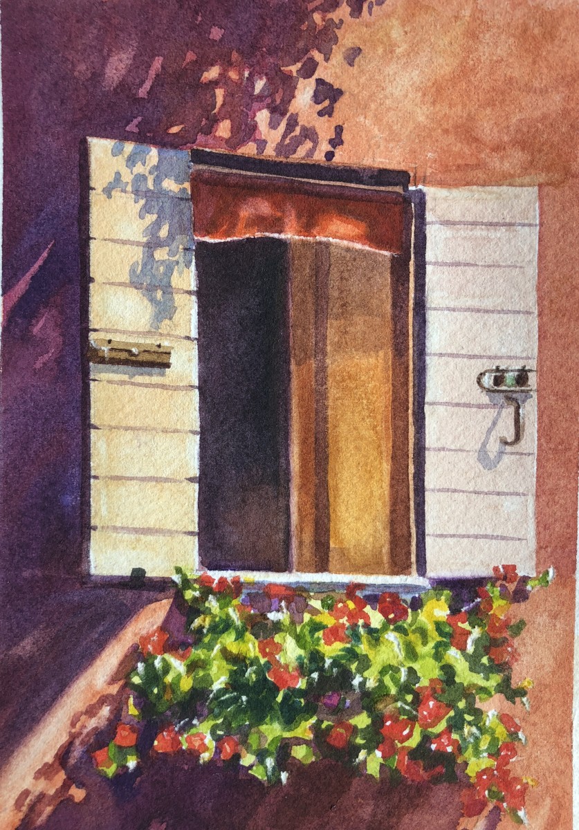 Assisi Windowbox by Victoria M  Le  Vine 