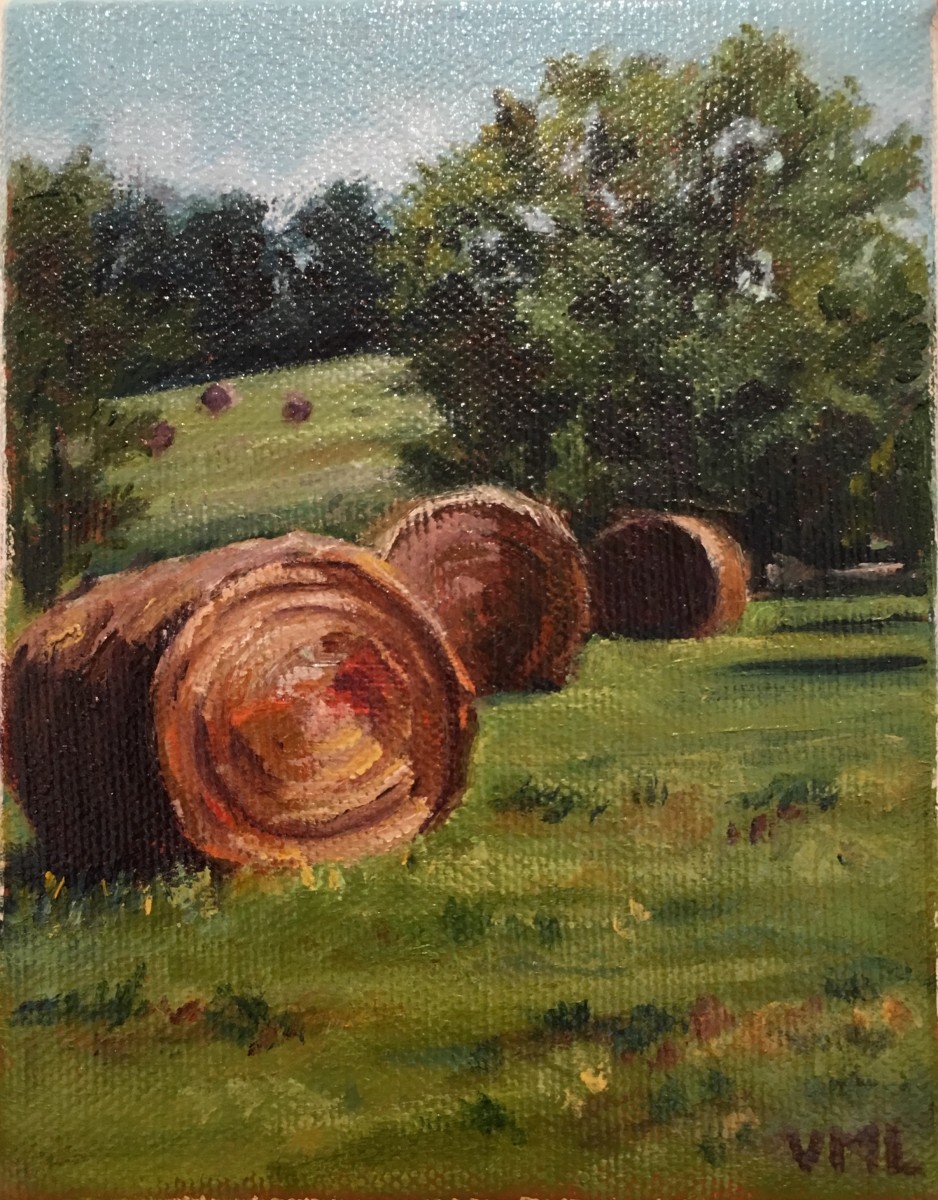 Hay Rolls by Victoria M  Le  Vine 