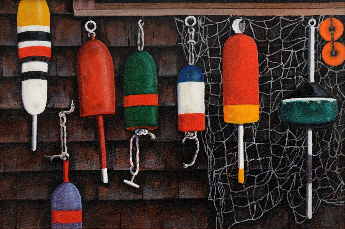 Buoys, NE Harbor by Victoria M  Le  Vine 