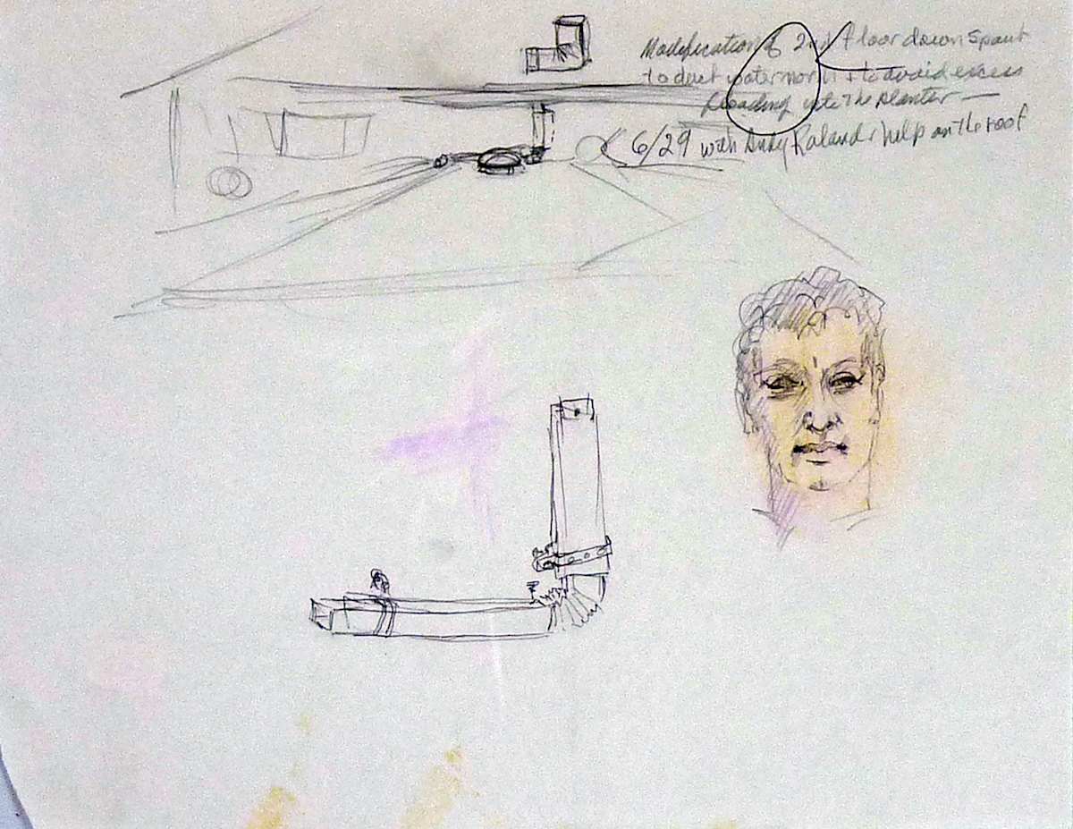 Modifications of 2nd floor Down Spout by Roy Hocking, Image 1.
