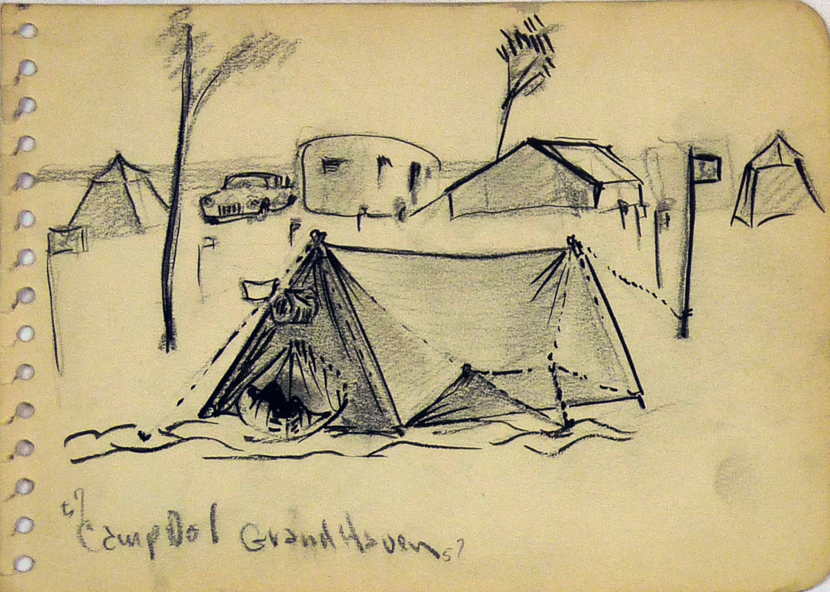 Camp No 1 Grand Haven, from "The Spiral Artcraft Sketch Book No. 13" by Roy Hocking 